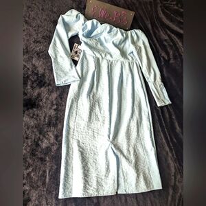 NWT Future Collective Light Blue Off Shoulder Dress 12